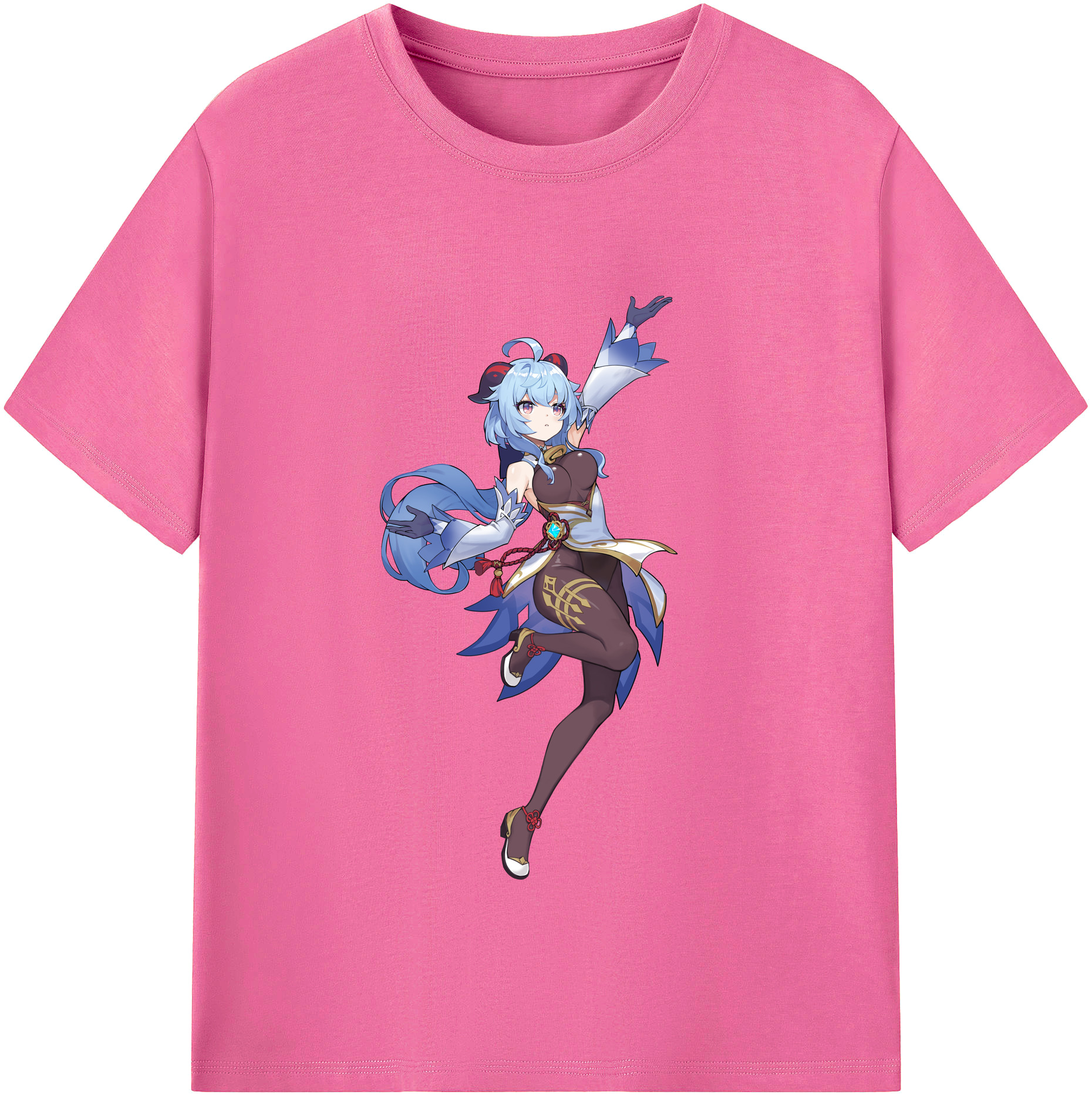 げんし神 甘雨 かんう genshin Ganyu レディースカジュアルプリントTシャツ（綿100％）